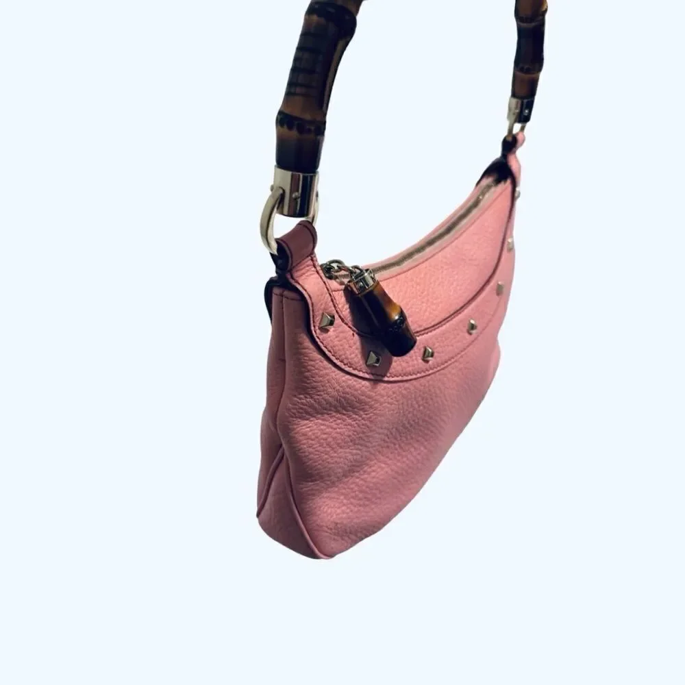 Gucci pink leather with Bamboo Anita Handle bag